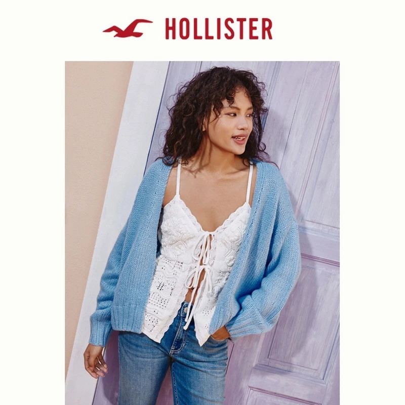 Hollister25春季新款美式甜美宽松针织开衫外套女装KI350-5235