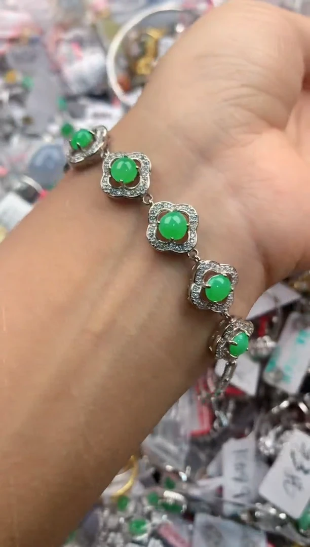 银S925镶嵌戒指翡翠333---5