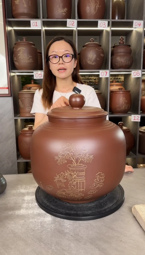 罐本陶手作坭兴陶15-20斤茶叶罐手工微瑕