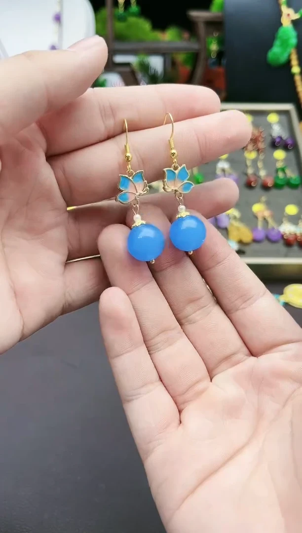 【闪购商品】玛瑙/玉髓耳钉银S925镶嵌221000