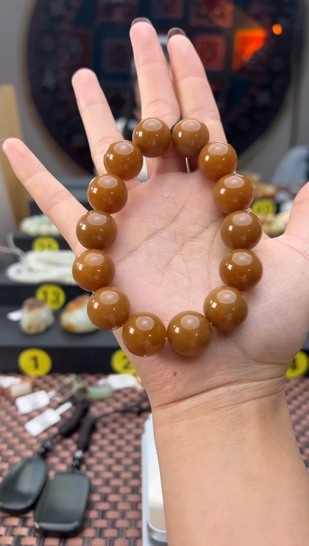 未镶嵌手链和田玉且末料金山糖手串卡16