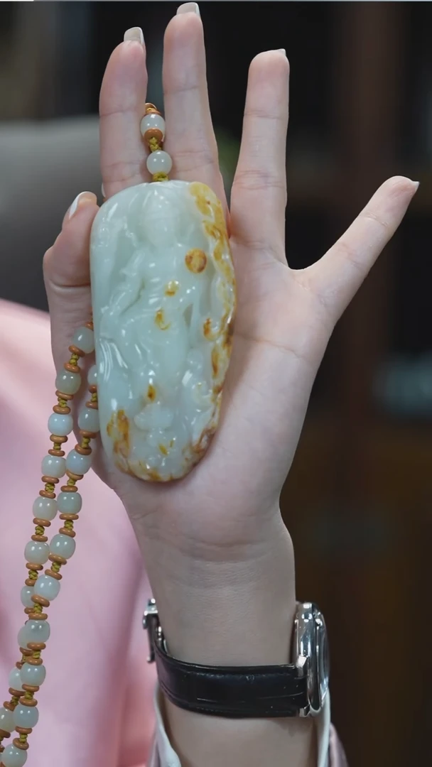 颈饰未镶嵌和田玉观音