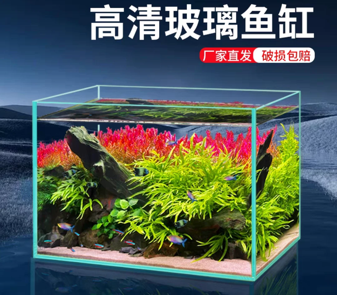 粉丝特惠现货福利600*20*30金晶五线超白鱼缸造景水草溪流缸