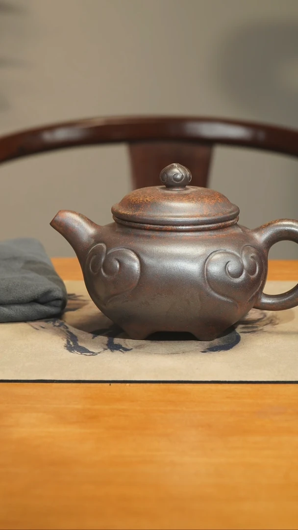 茶壶朱泥宜兴紫砂壶四季如意