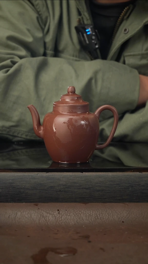 茶壶紫砂20 笠帽宫灯 紫泥 210cc