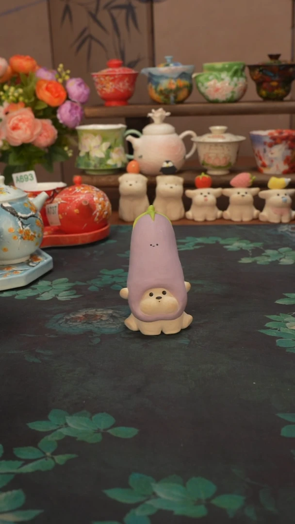 流浪系列   茄子狗狗摆件