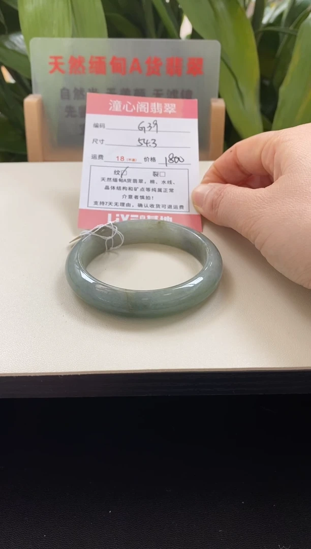 未镶嵌手镯翡翠圈口54.4编码g39
