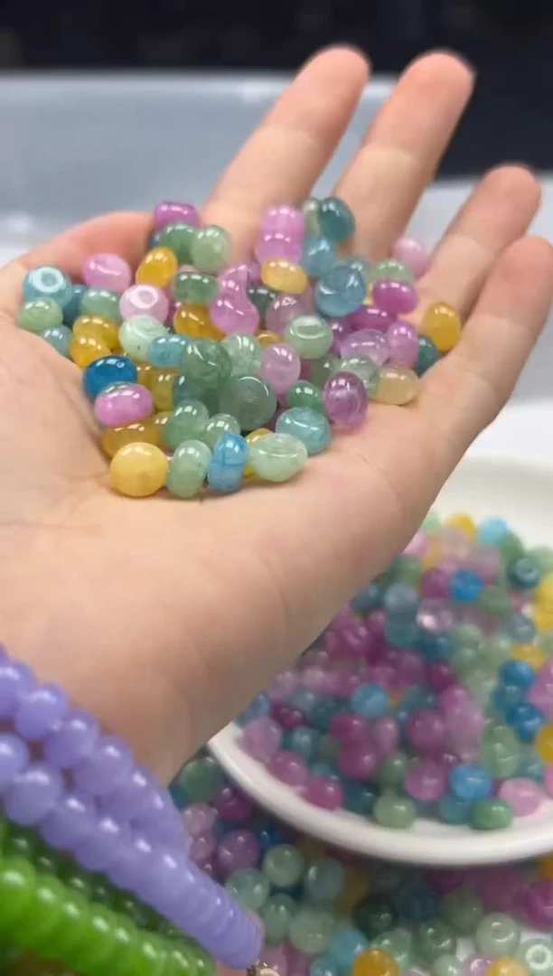 未镶嵌颈饰碧玺w2894彩虹碧玺算盘8*4mm*30颗