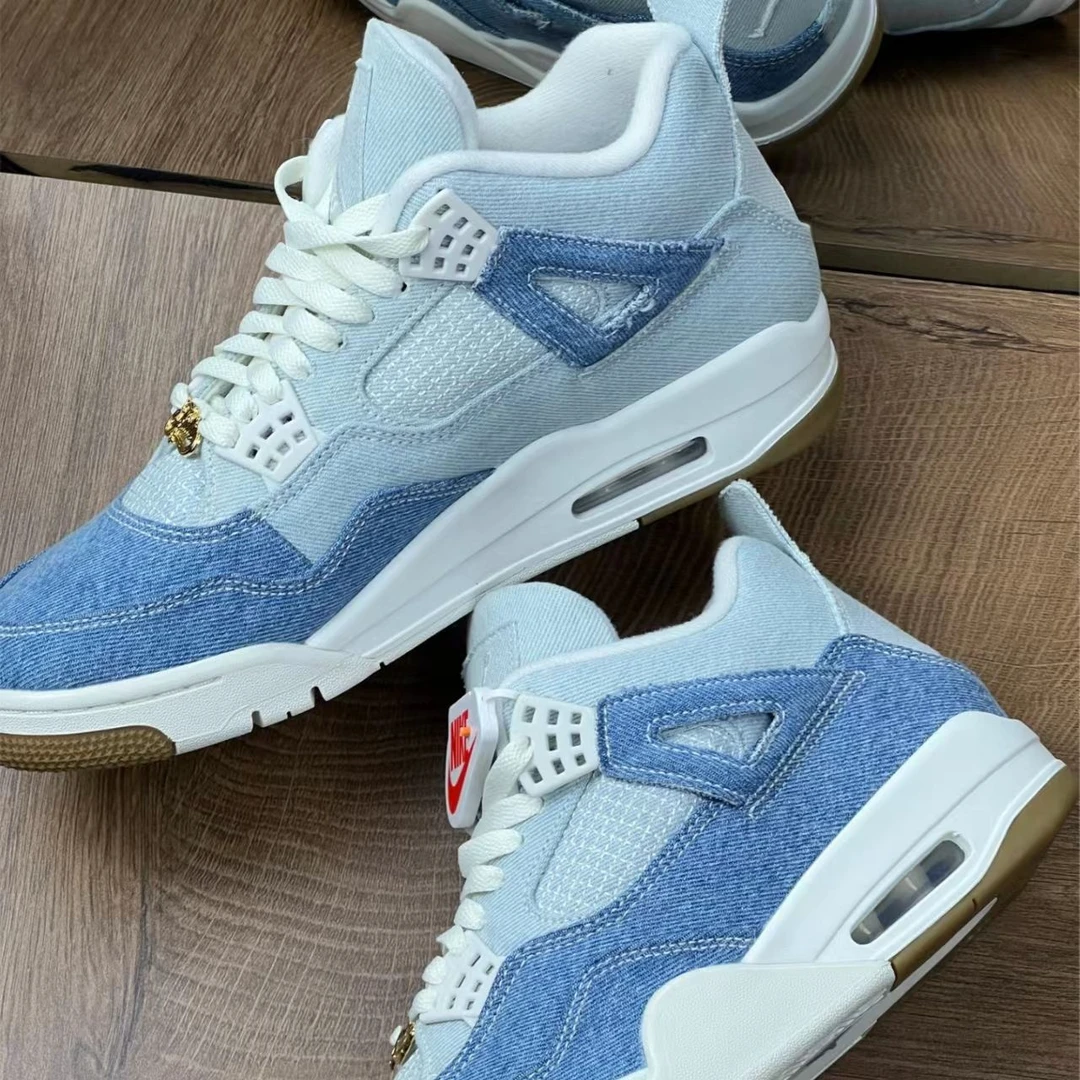 Air Jordan 4 女款低帮白蓝色百搭休闲板鞋运动篮球鞋官方正品