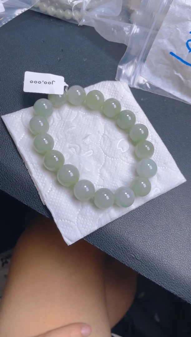 定制翡翠未镶嵌珠串 卡12+