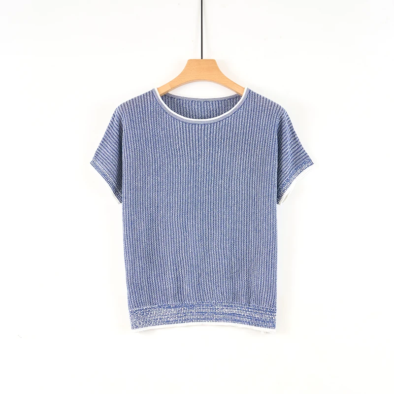 东达蒙古王【100%桑蚕丝】 休闲时尚百搭剪刀领透气针织衫-DMW5625T