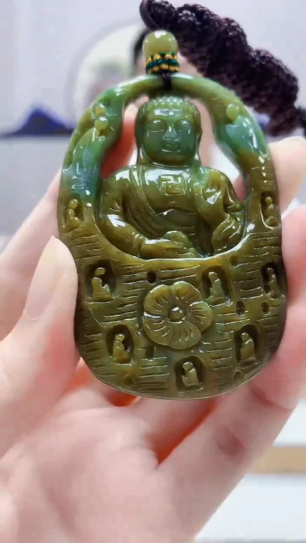 未镶嵌定制翡翠5028zm-毛货挂件佛公60