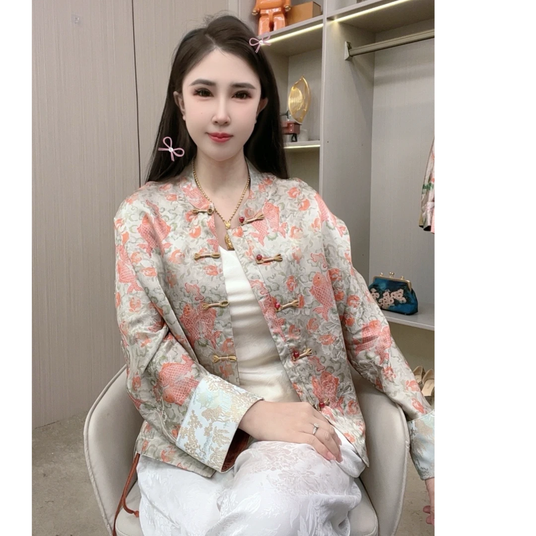 【如鱼得水】2025年春季新款国风高端新中式气质复古外套减龄显瘦