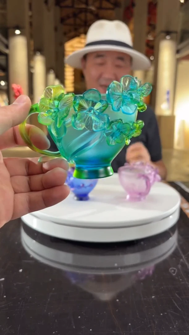 摆件天青色咖啡杯