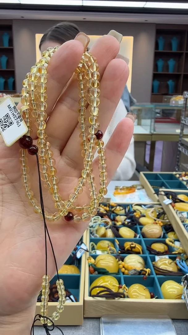 琥珀颈饰未镶嵌15秒拍号 假一罚三