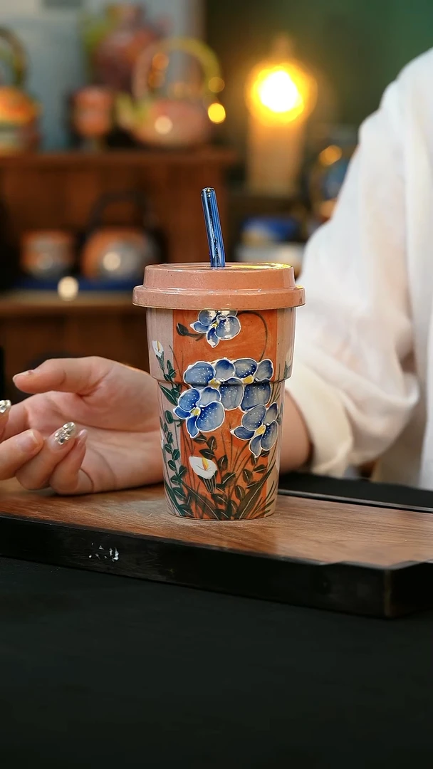 杯手绘心瓷陶瓷浮力