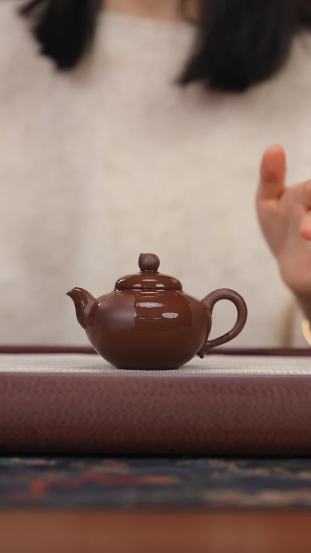 【闪购商品】紫砂茶壶jht紫泥 寿桃 165cc