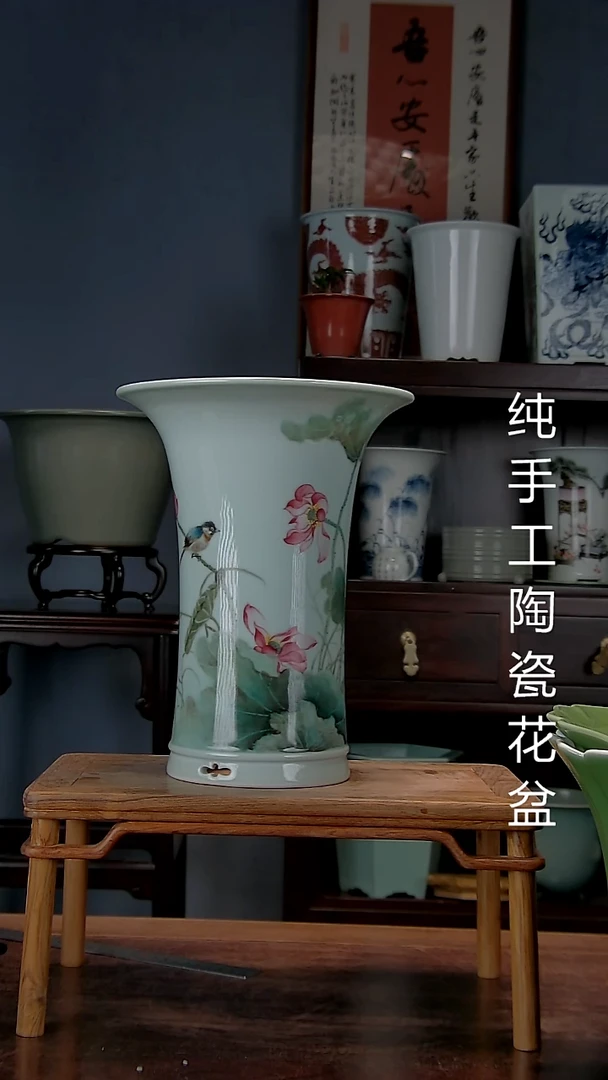 景德镇手工陶瓷花盆