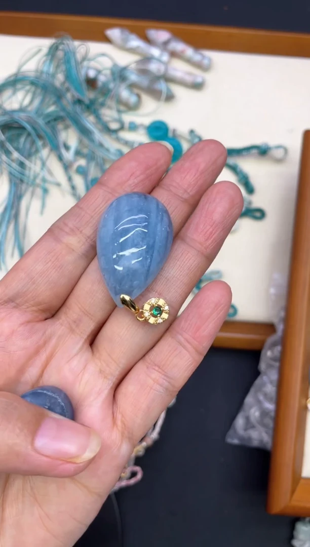 海蓝宝石颈饰合金海蓝宝福利款