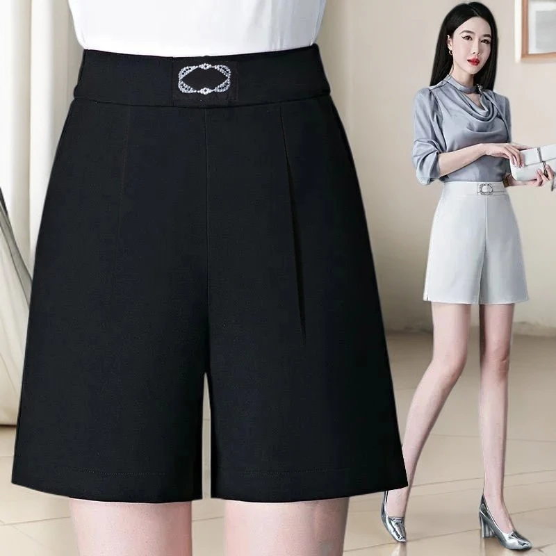 【源头工厂】夏季2025年新款高腰宽松显瘦休闲薄款阔腿直筒五分裤女