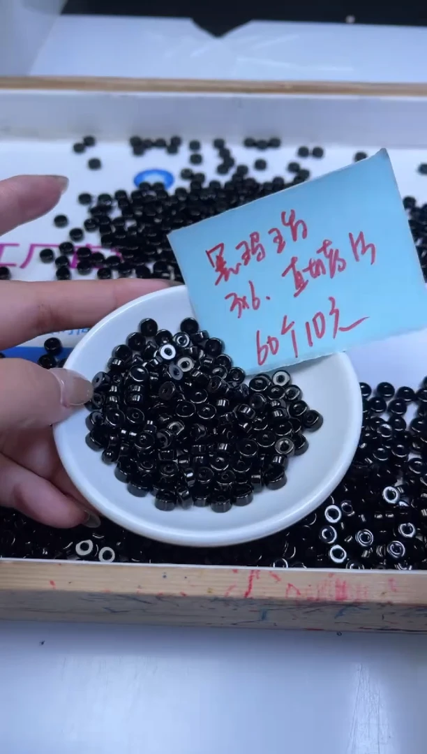 未镶嵌散珠玛瑙/玉髓A1842 黑玛瑙直切3*6mm60颗10元