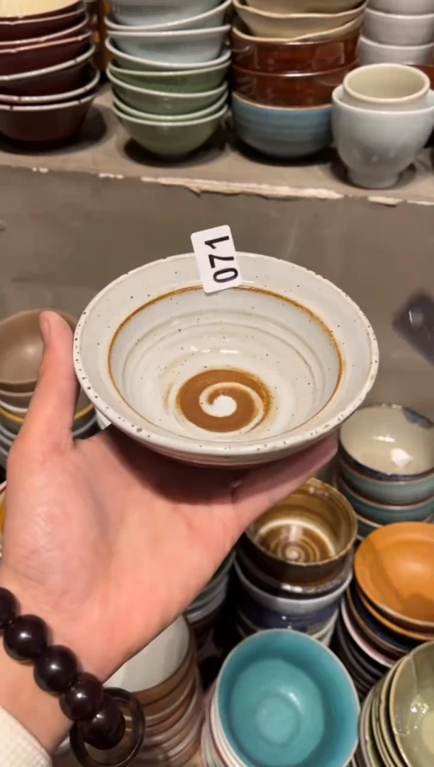 【闪购商品】瓷片71  白麻点双圆碗1个