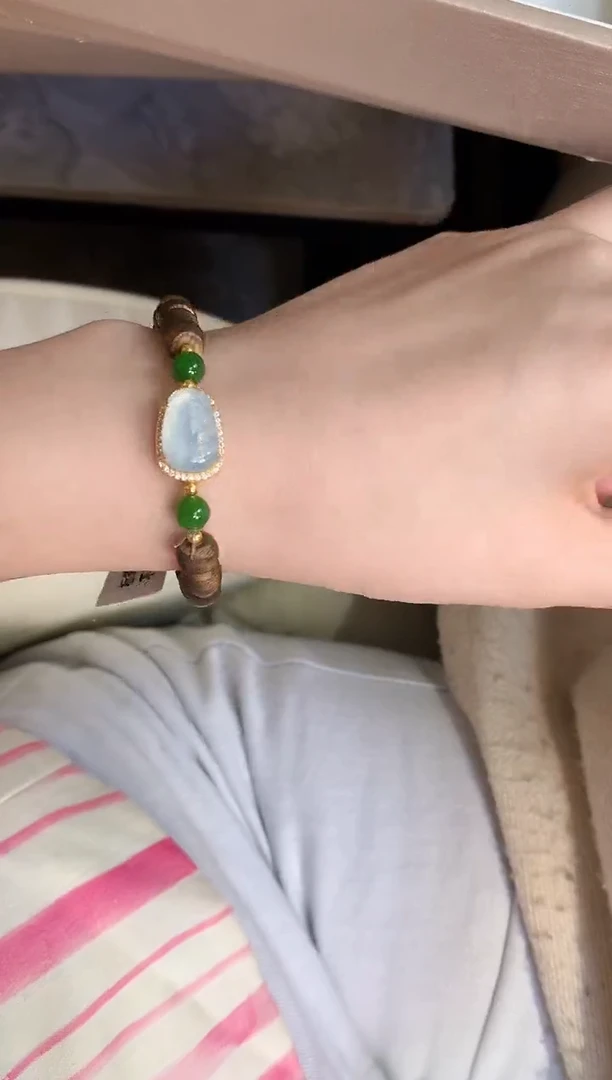 银S925镶嵌手串翡翠手串