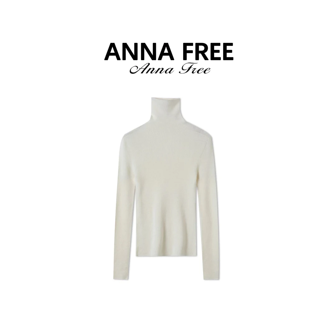 ANNA FREE 秋冬新款内搭高领绵羊毛打底衫女修身纯色针织Z8721