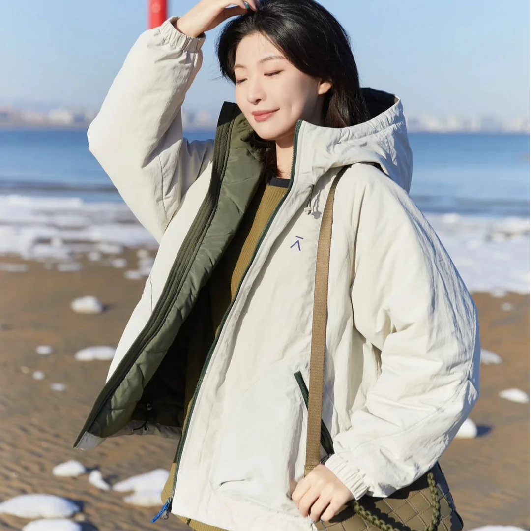 Shinegain 户外秋冬连帽男女同款夹棉防泼水棉服