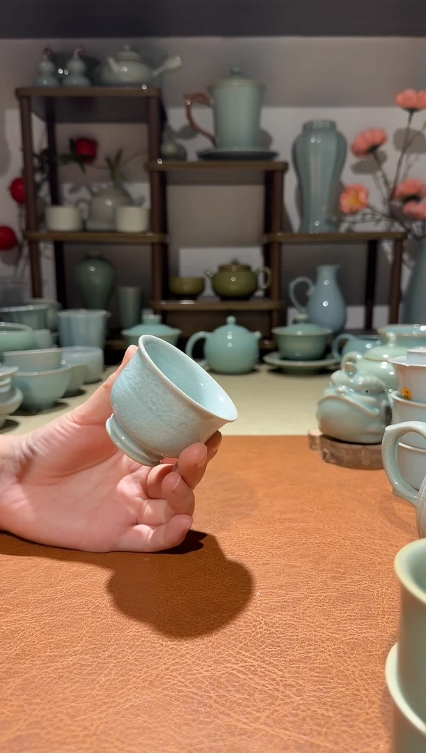 杯子瓷捡漏  玄纹祥云杯 主人杯品茗杯酒杯 粉青釉准一级