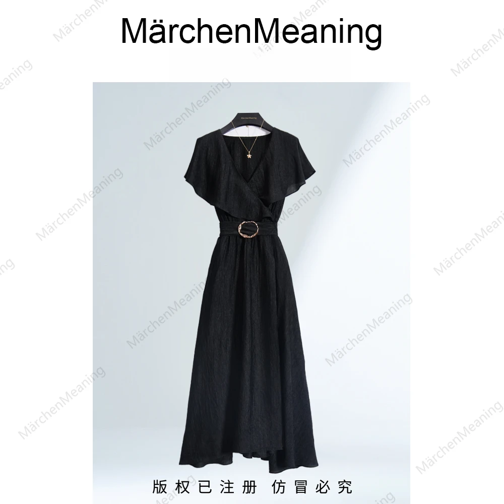 赫本风中长裙A字裙连衣裙名媛长裙套头女装夏季时尚蒋蒋