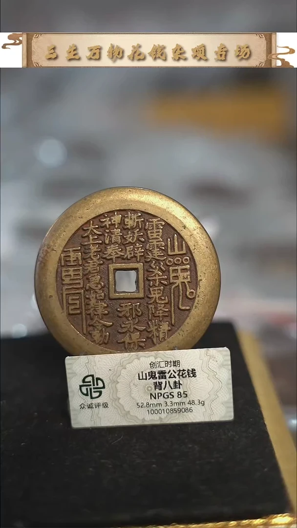 编号1918山鬼背八卦花钱（配脖挂）