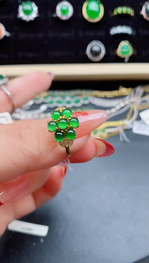 【闪购商品】翡翠戒指银S925镶嵌508050