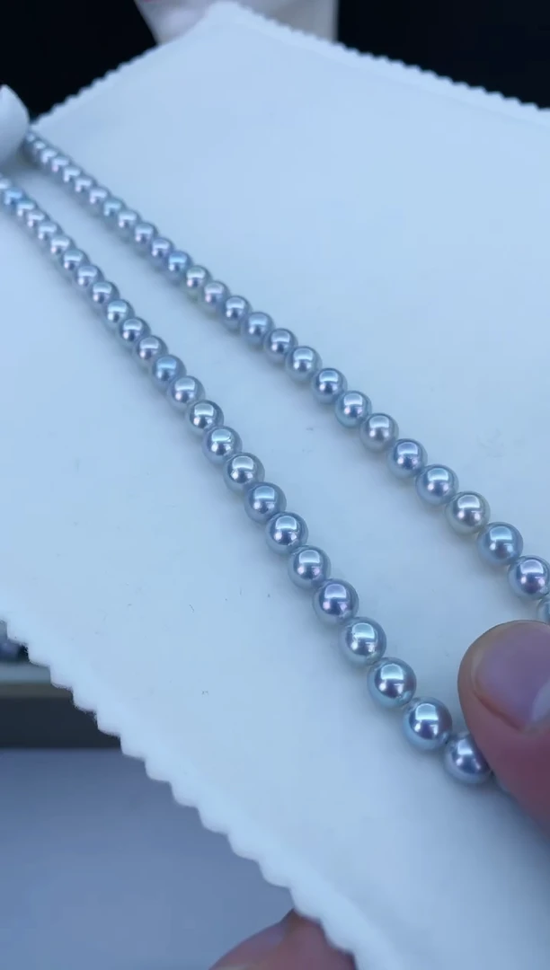 【闪购商品】海水珍珠项链银S925镶嵌akoya项链6.5-7.0  18*