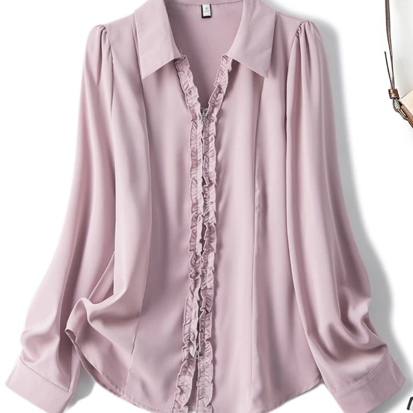 【运费补贴】大码2025春季洋气百搭显瘦开衫遮肉polo领小衫64010