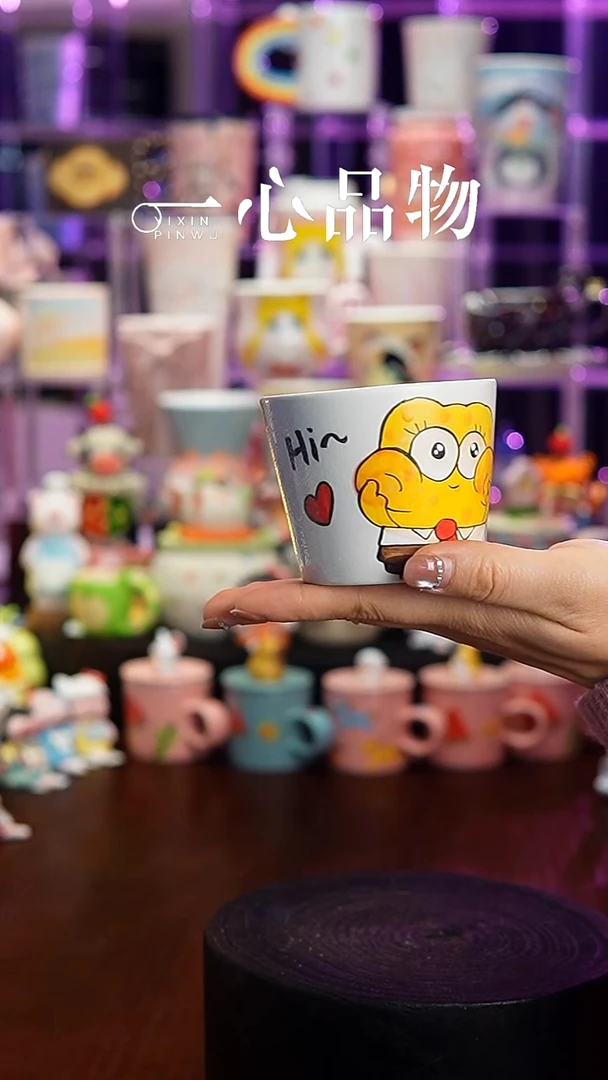 杯子瓷S15景德镇手工手绘杯子摆件