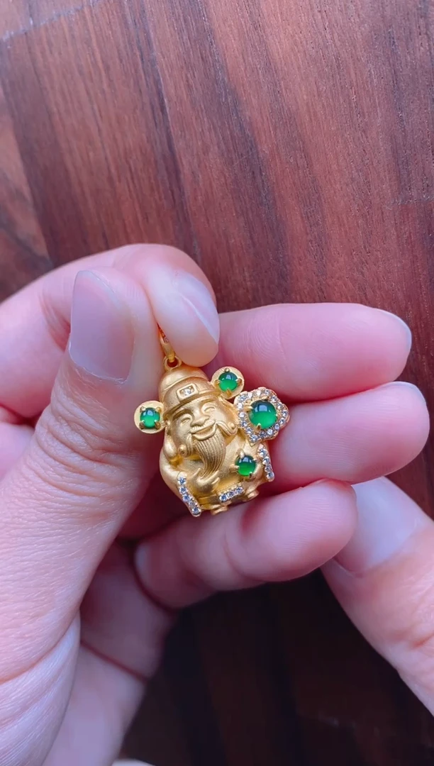 【闪购商品】翡翠吊坠(不含链)银S925镶嵌财神