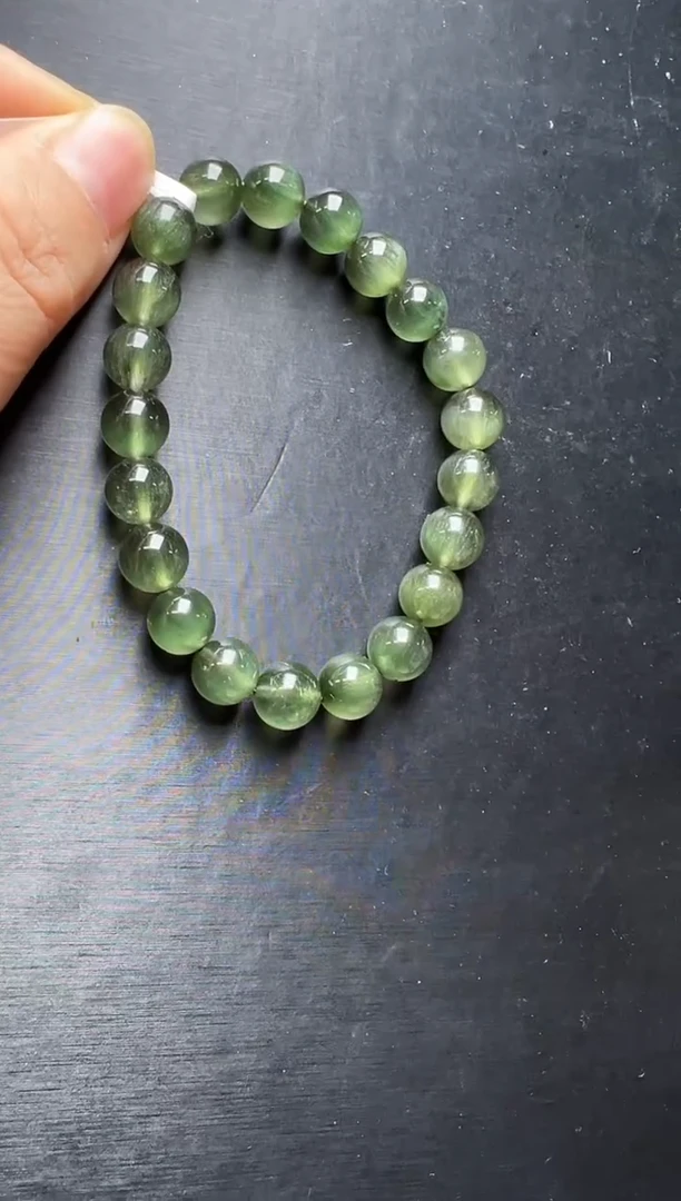 未镶嵌手串水晶绿发晶手串9mm+ JP54617