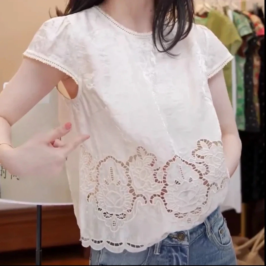 休闲风时尚套装短袖背心绣花清冷新中式嘻哈风运动风