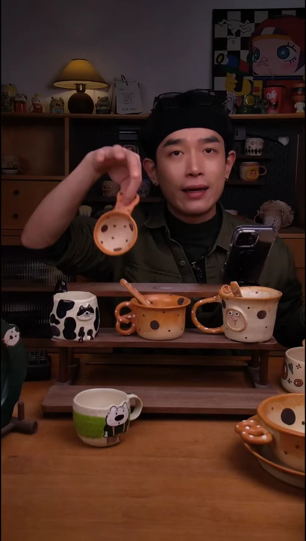 杯子陶景德镇可爱设计师款陶瓷