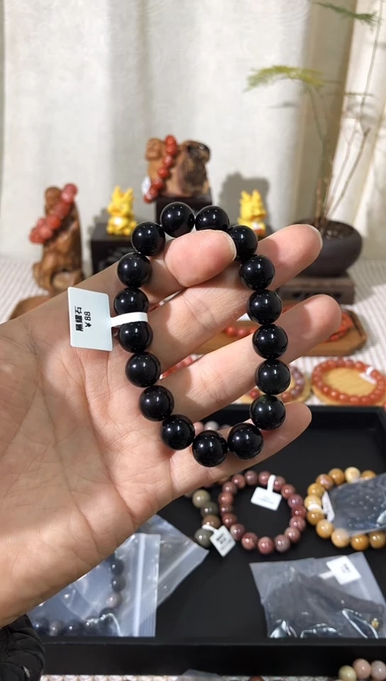 【闪购商品】黑曜岩手串未镶嵌天使的怨言