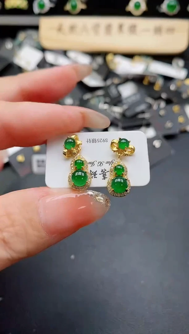 银S925镶嵌戒指翡翠1