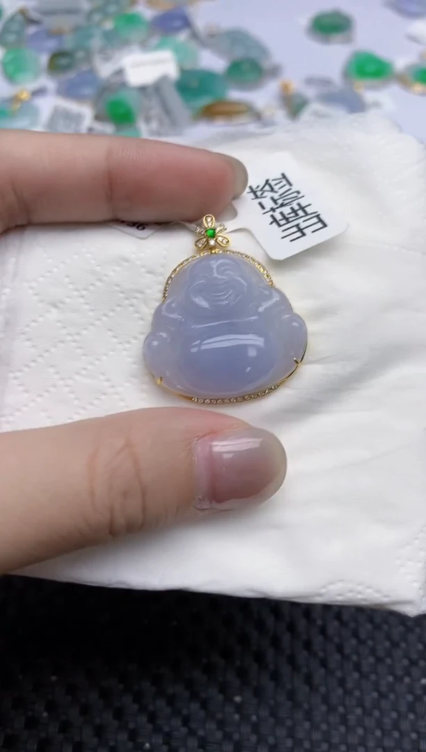 【闪购商品】翡翠颈饰18K金镶嵌天然翡翠A货