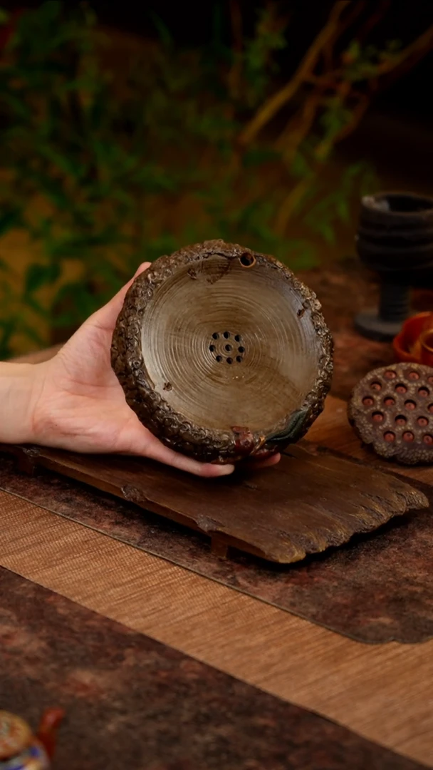 茶壶紫砂太湖石灵芝壶承