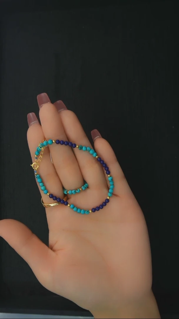 【闪购商品】青金石手链银S925镶嵌发货一件