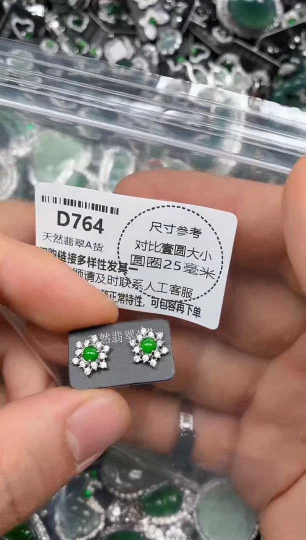颈饰未镶嵌翡翠D764耳钉