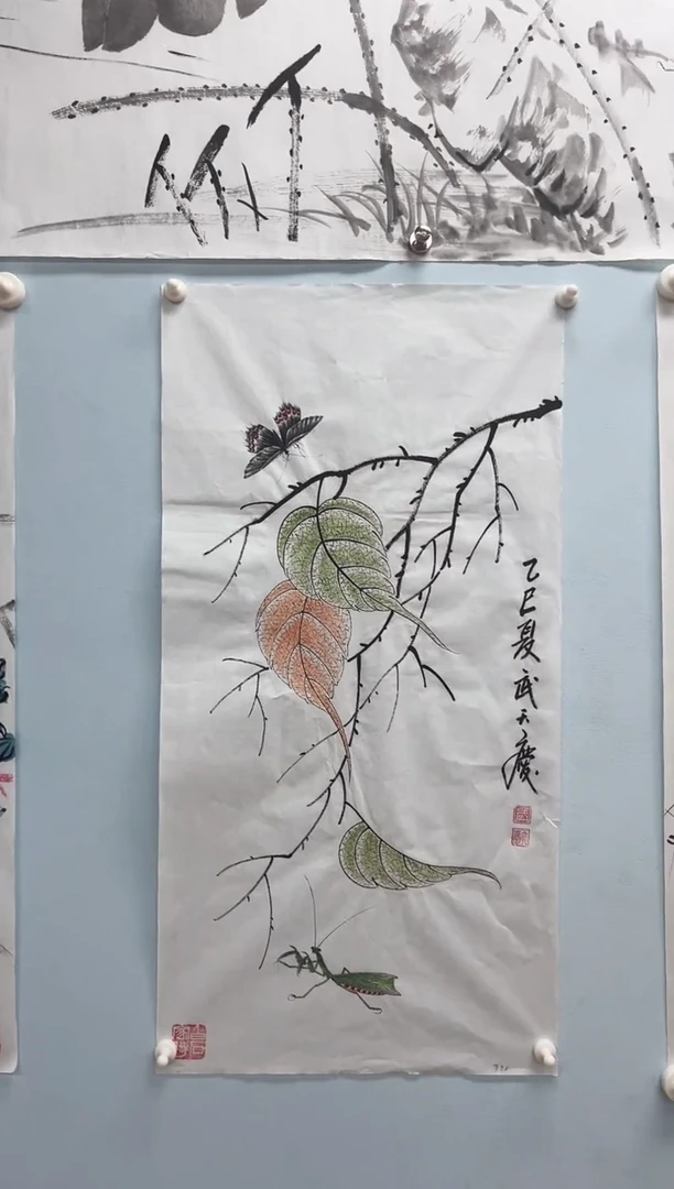国画武天庆 老师贝叶草虫