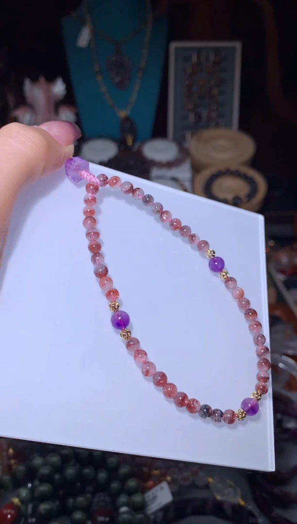 未镶嵌颈饰水晶金草莓手机挂