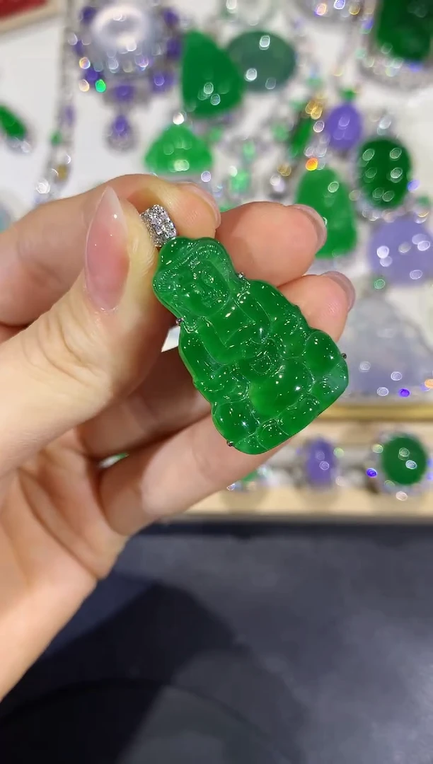 翡翠18K金镶嵌颈饰团购24
