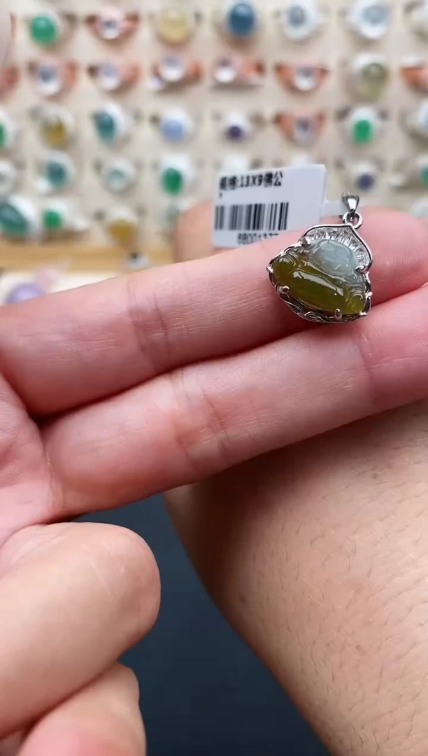 银S925镶嵌戒指翡翠缅甸翡翠A货22   9-10